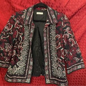 NWT - Coldwater Creek Women’s Paisley Motif Jacket Size 16 with Padded Shoulders